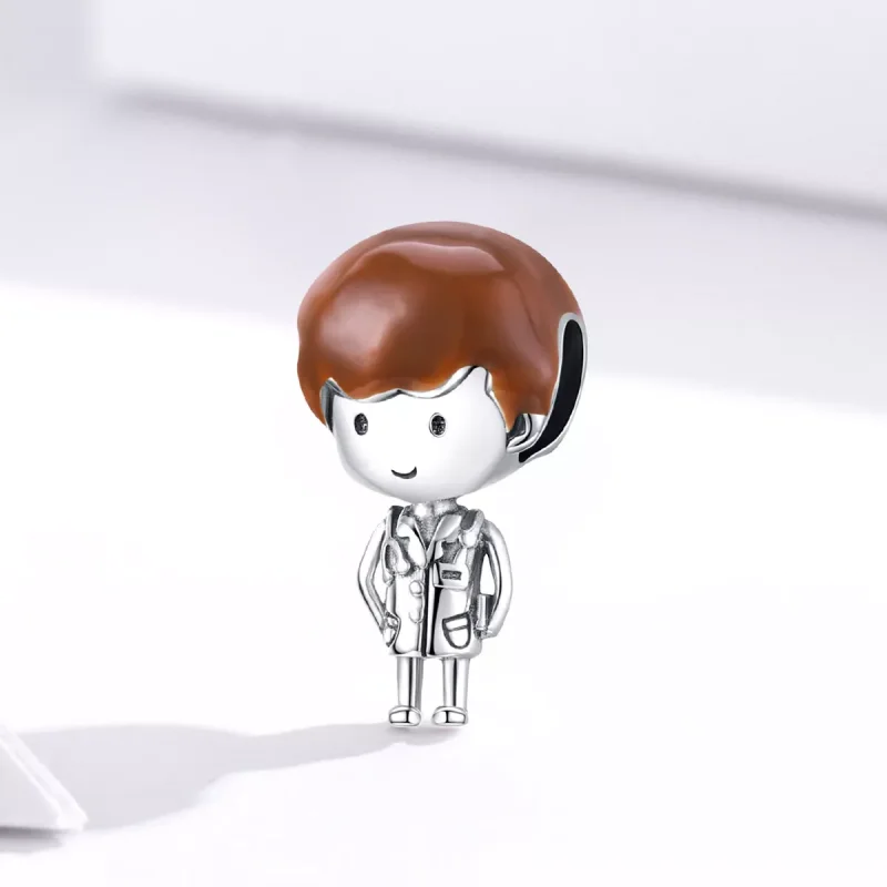 (immagine per) Charm tipo Pandora Angelo in bianco - SCC1549 - Visualizza 3