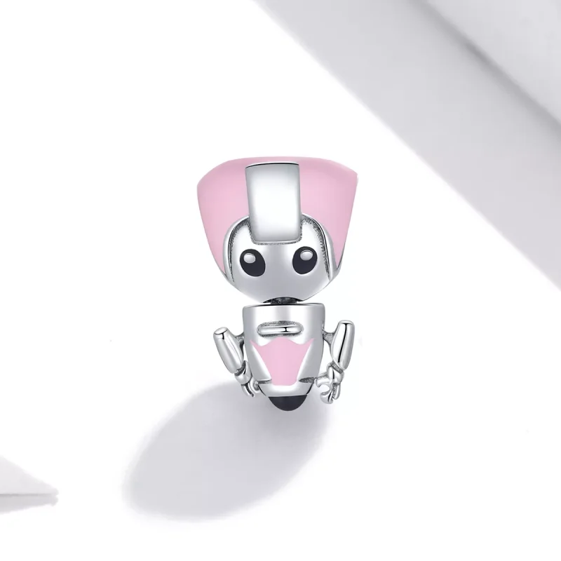 (immagine per) Charm tipo Pandora Baby robot rosa - SCC1774 - Visualizza 2