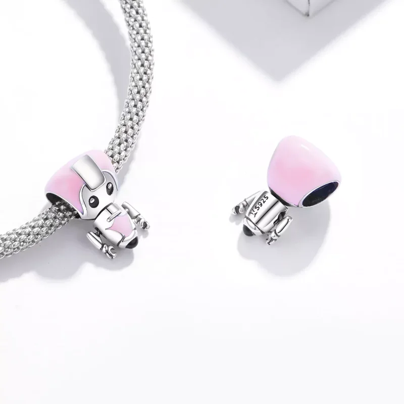 (immagine per) Charm tipo Pandora Baby robot rosa - SCC1774 - Visualizza 4
