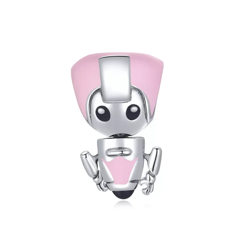 (immagine per) Charm tipo Pandora Baby robot rosa - SCC1774