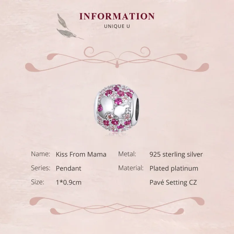(immagine per) Charm tipo Pandora Bacio dalla mamma - BSC225 - Visualizza 6