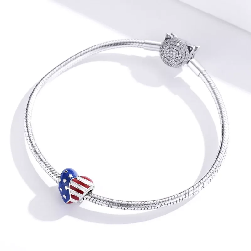 (immagine per) Charm tipo Pandora Bandiera americana - BSC281 - Visualizza 2