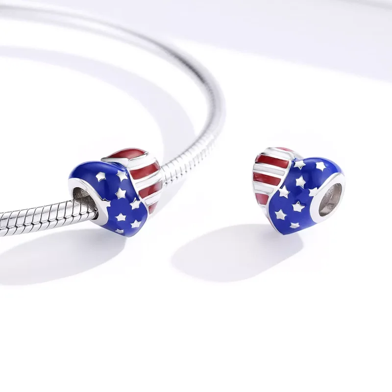 (immagine per) Charm tipo Pandora Bandiera americana - BSC281 - Visualizza 3