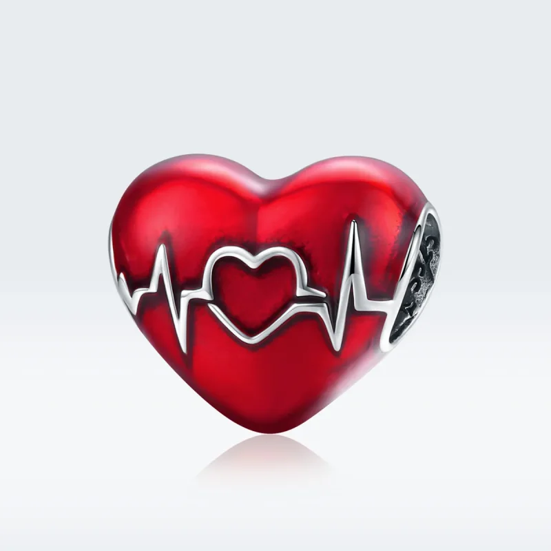 (immagine per) Charm tipo Pandora Battito cardiaco rosso d'amore - SCC1569 - Visualizza 5
