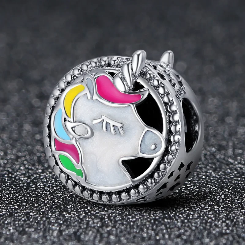 (immagine per) Charm tipo Pandora Bellissimo unicorno - SCC362 - Visualizza 2