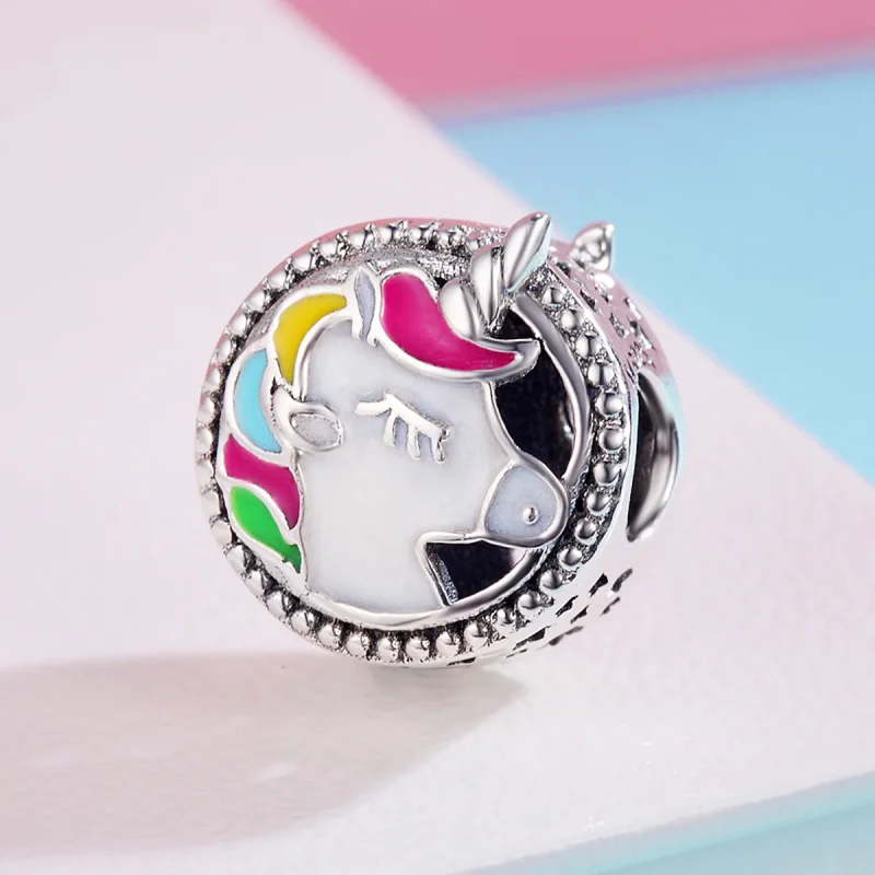 (immagine per) Charm tipo Pandora Bellissimo unicorno - SCC362 - Visualizza 3