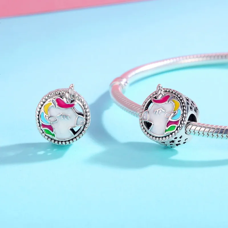 (immagine per) Charm tipo Pandora Bellissimo unicorno - SCC362 - Visualizza 4