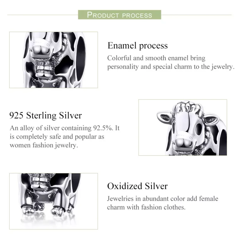 (immagine per) Charm tipo Pandora Bestiame carino - SCC1049 - Visualizza 4