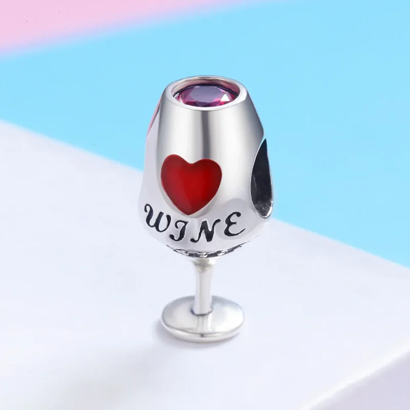 (immagine per) Charm tipo Pandora Bicchiere di vino rosso - SCC788 - Visualizza 2
