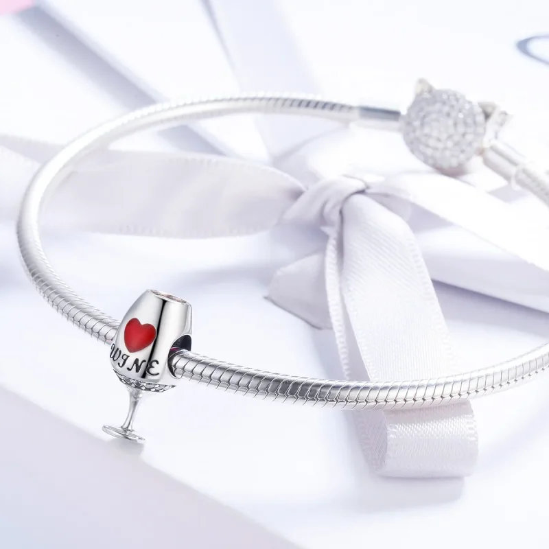 (immagine per) Charm tipo Pandora Bicchiere di vino rosso - SCC788 - Visualizza 4