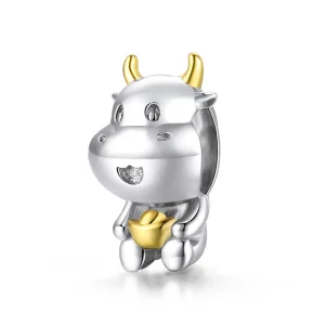 (immagine per) Charm tipo Pandora Bicolore Mucca fortunata - SCC1709