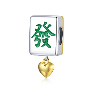 (immagine per) Charm tipo Pandora Bicolore Piastrelle Mahjong - SCC1751