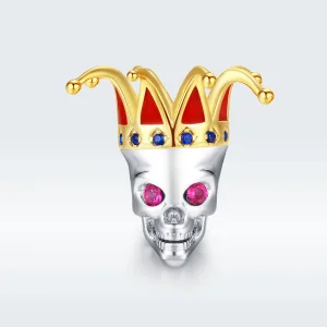 (immagine per) Charm tipo Pandora Bicolore Teschio di Clown - SCC1363