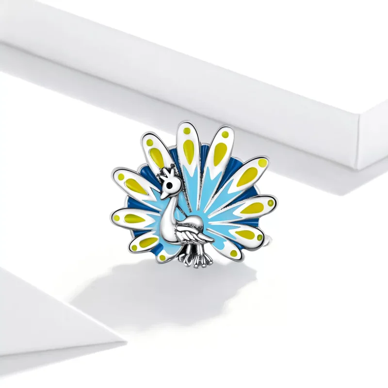 (immagine per) Charm tipo Pandora Blu Pavone - SCC1644 - Visualizza 2