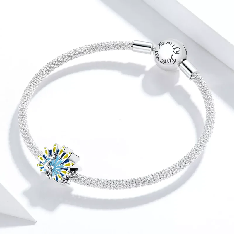 (immagine per) Charm tipo Pandora Blu Pavone - SCC1644 - Visualizza 3