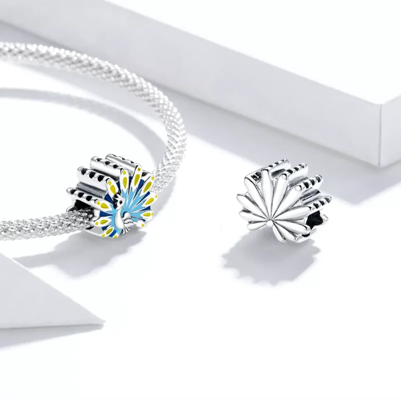 (immagine per) Charm tipo Pandora Blu Pavone - SCC1644 - Visualizza 4