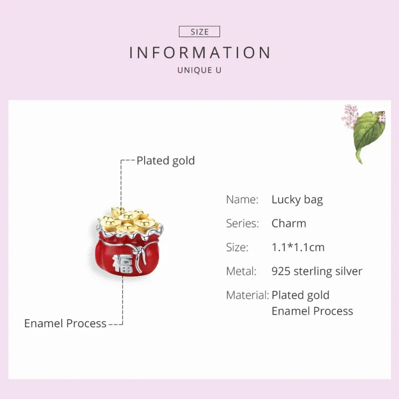 (immagine per) Charm tipo Pandora Borsa fortunata - BSC100 - Visualizza 7