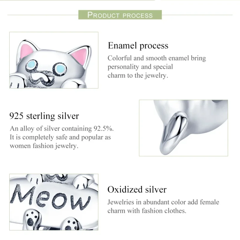 (immagine per) Charm tipo Pandora Bottiglia di profumo di gatto cattivo - SCC874 - Visualizza 7