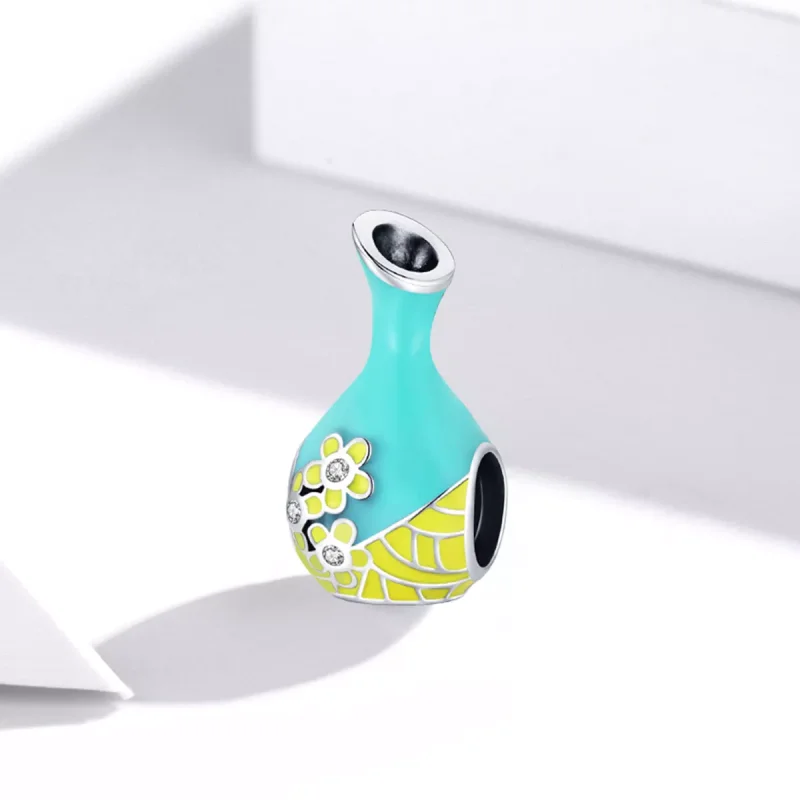 (immagine per) Charm tipo Pandora Bottiglia Di Vino Verde Menta - SCC1920 - Visualizza 2