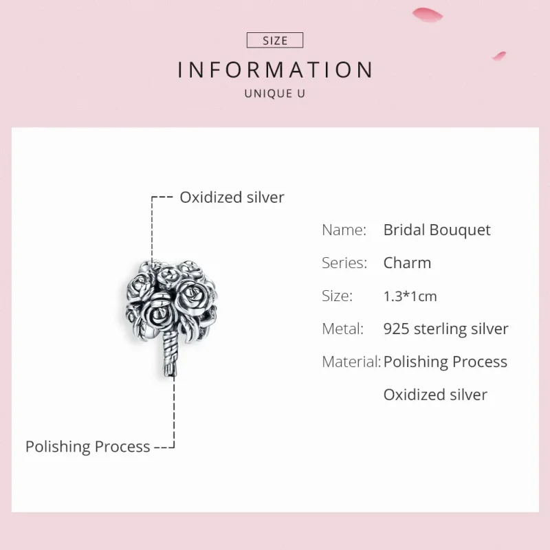 (immagine per) Charm tipo Pandora Bouquet da sposa - SCC1566 - Visualizza 6