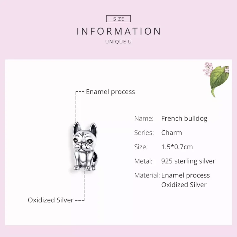 (immagine per) Charm tipo Pandora Bulldog francese - SCC1306 - Visualizza 3