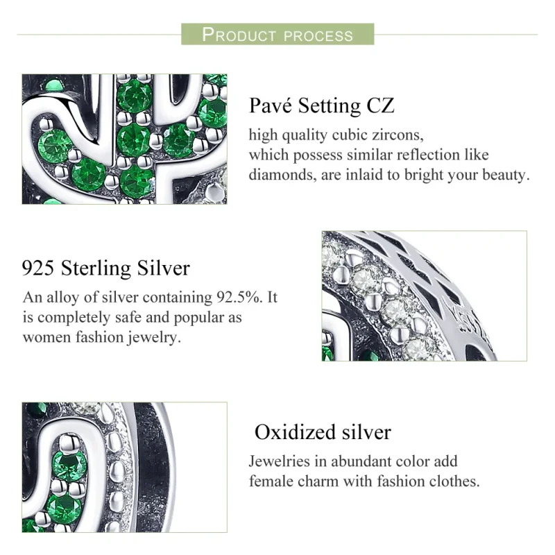 (immagine per) Charm tipo Pandora Cactus vibrante verde - SCC918 - Visualizza 7