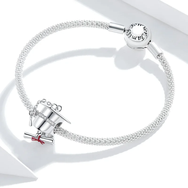 (immagine per) Charm tipo Pandora Cappello di laurea - BSC357 - Visualizza 3