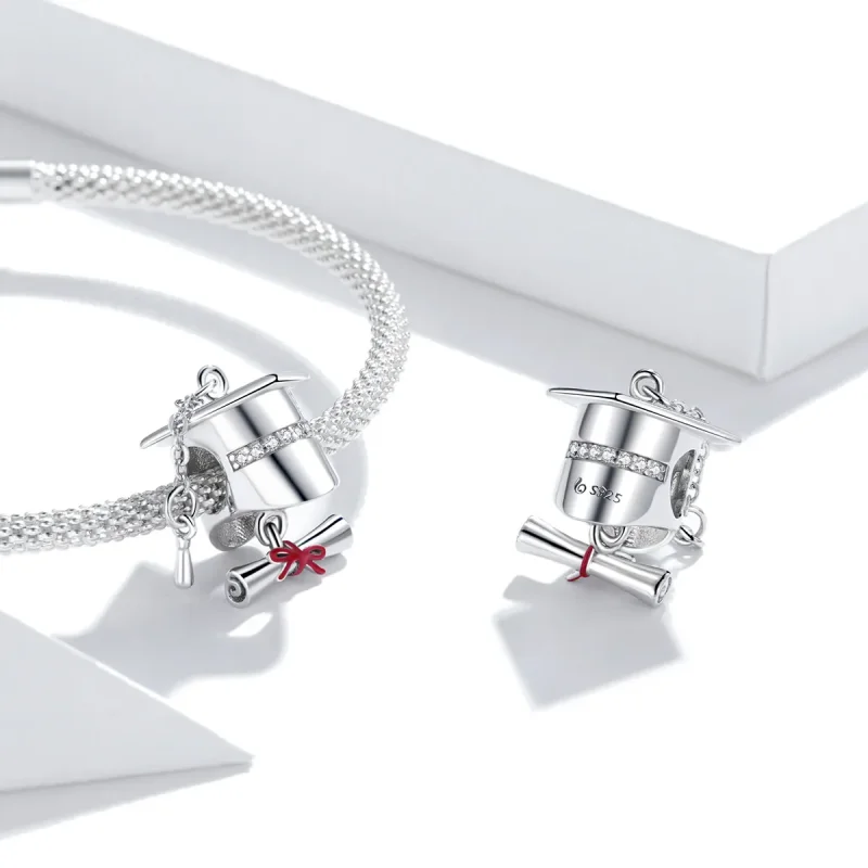 (immagine per) Charm tipo Pandora Cappello di laurea - BSC357 - Visualizza 4