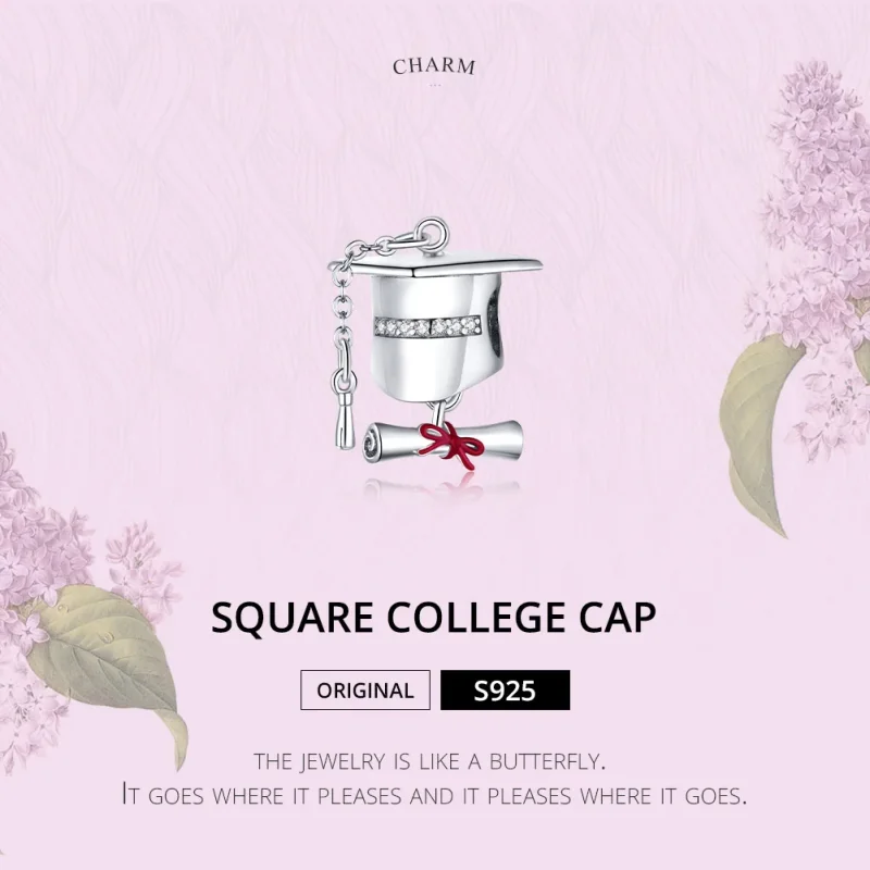 (immagine per) Charm tipo Pandora Cappello di laurea - BSC357 - Visualizza 6