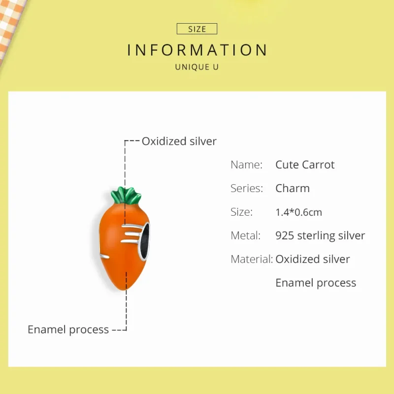 (immagine per) Charm tipo Pandora Carota Carina - SCC1591 - Visualizza 6