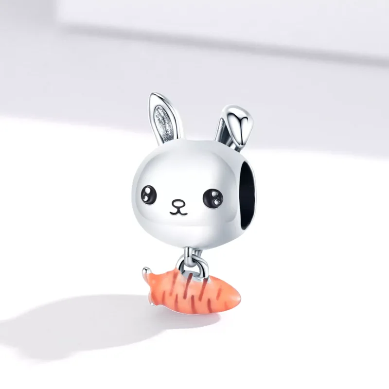 (immagine per) Charm tipo Pandora Carota Coniglio Carino - BSC272 - Visualizza 2