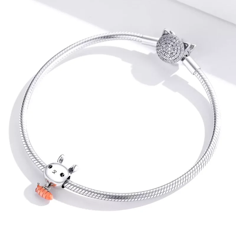 (immagine per) Charm tipo Pandora Carota Coniglio Carino - BSC272 - Visualizza 3
