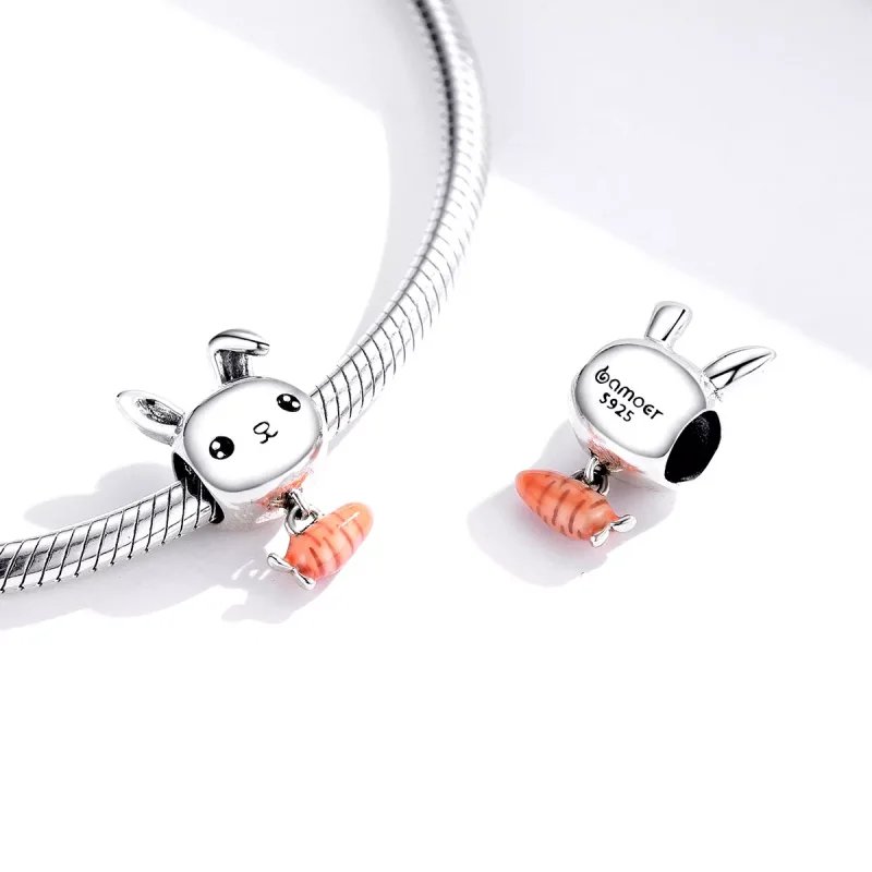 (immagine per) Charm tipo Pandora Carota Coniglio Carino - BSC272 - Visualizza 4
