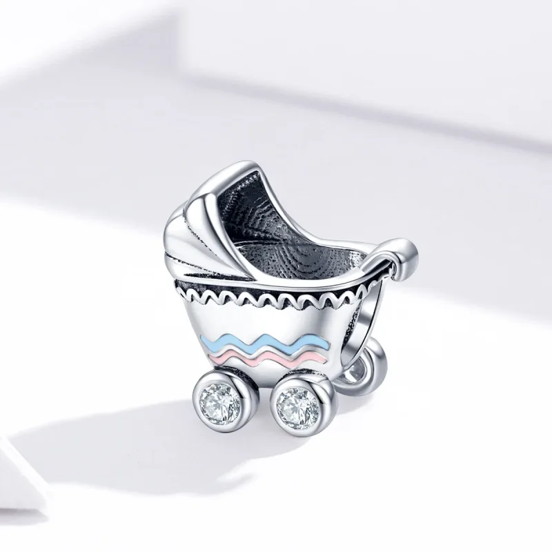 (immagine per) Charm tipo Pandora Carrozzina per neonati - SCC1539 - Visualizza 3