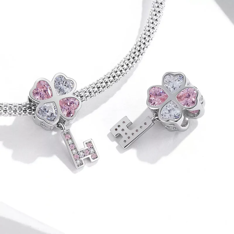 (immagine per) Charm tipo Pandora Chiave del trifoglio del cuore - SCC2123 - Visualizza 4