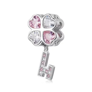 (immagine per) Charm tipo Pandora Chiave del trifoglio del cuore - SCC2123