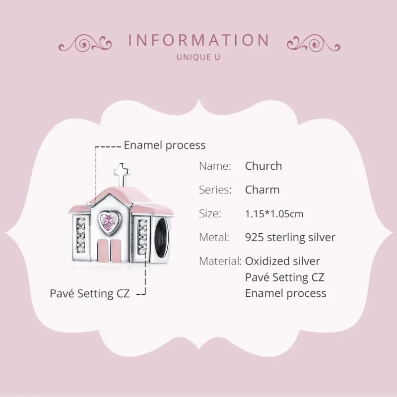 (immagine per) Charm tipo Pandora Chiesa - SCC1810 - Visualizza 6