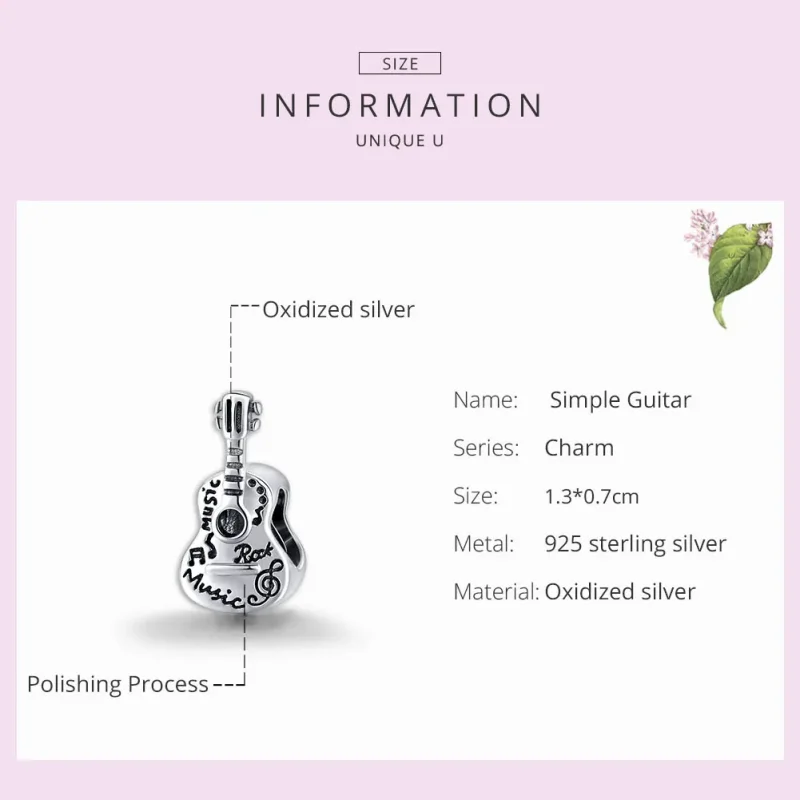 (immagine per) Charm tipo Pandora Chitarra semplice - SCC1708 - Visualizza 7