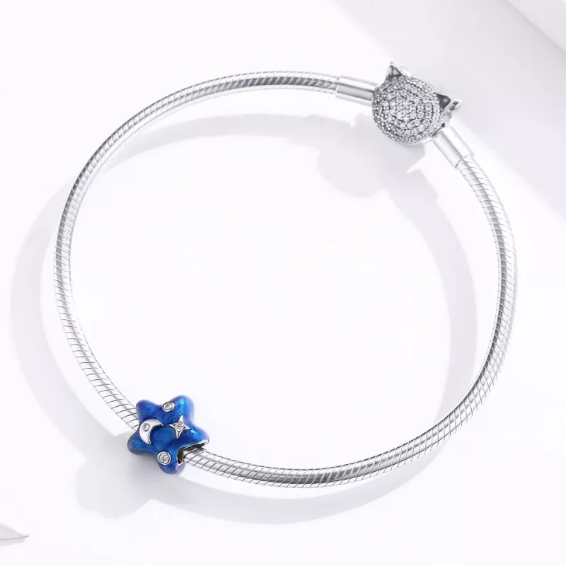 (immagine per) Charm tipo Pandora Cielo stellato al chiaro di luna - BSC178 - Visualizza 3