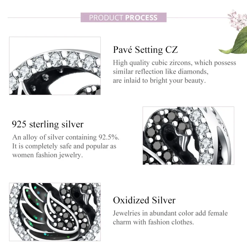 (immagine per) Charm tipo Pandora Cigno nero - SCC1342 - Visualizza 8