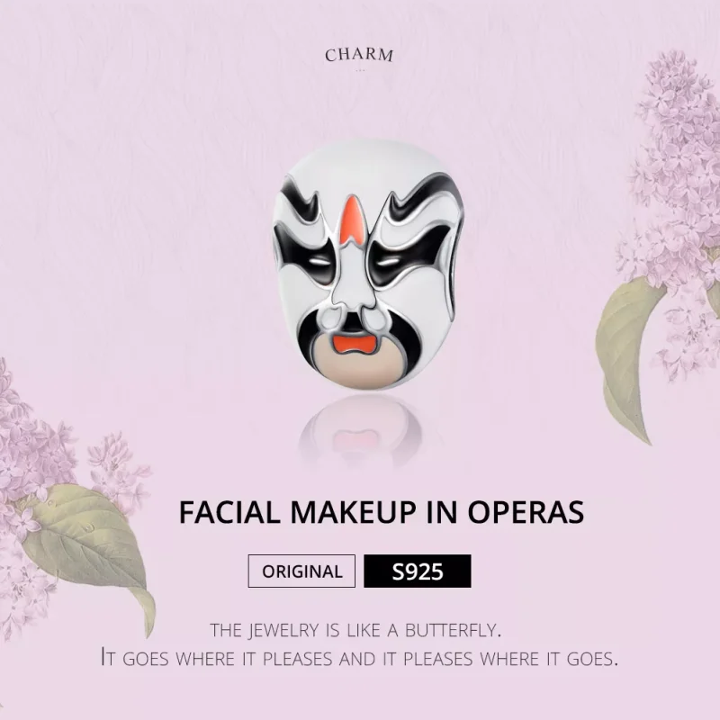 (immagine per) Charm tipo Pandora Cinese Opera di Pechino Il Trucco per Il Viso Dipinto - SCC11 - Visualizza 2