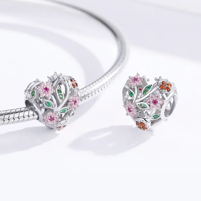 (immagine per) Charm tipo Pandora Coccinella e fiori - BSC117 - Visualizza 3