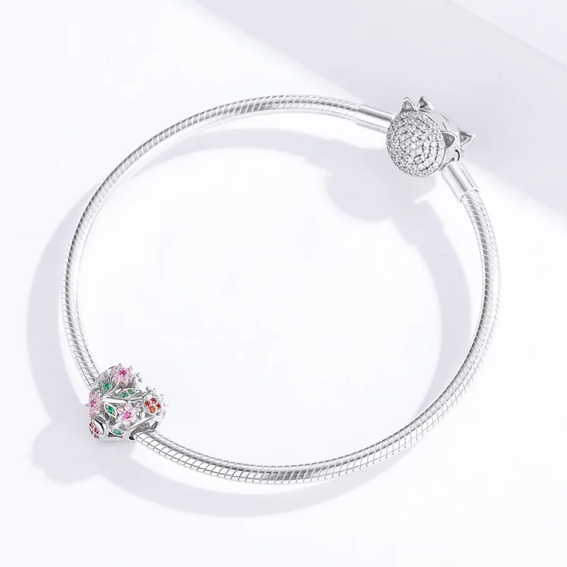 (immagine per) Charm tipo Pandora Coccinella e fiori - BSC117 - Visualizza 4