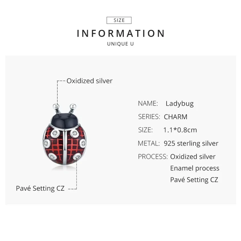 (immagine per) Charm tipo Pandora Coccinella - SCC1481 - Visualizza 8