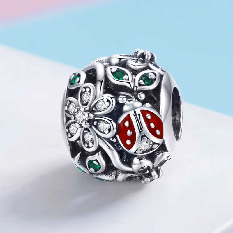 (immagine per) Charm tipo Pandora Coccinelle E Fiori - SCC926 - Visualizza 2