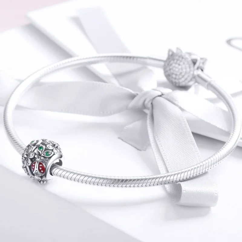 (immagine per) Charm tipo Pandora Coccinelle E Fiori - SCC926 - Visualizza 3
