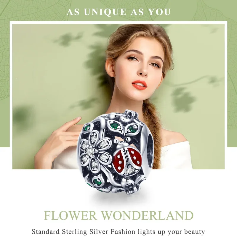 (immagine per) Charm tipo Pandora Coccinelle E Fiori - SCC926 - Visualizza 6
