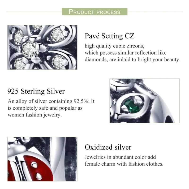 (immagine per) Charm tipo Pandora Coccinelle E Fiori - SCC926 - Visualizza 7