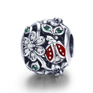 (immagine per) Charm tipo Pandora Coccinelle E Fiori - SCC926