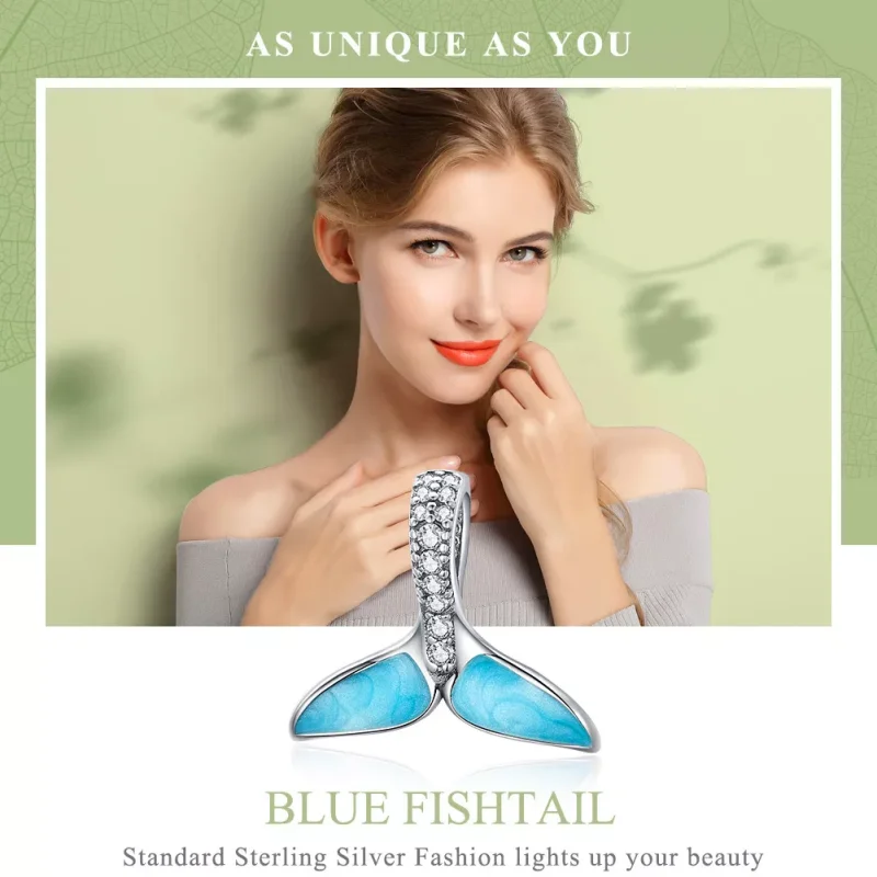(immagine per) Charm tipo Pandora Coda di pesce blu - SCC1067 - Visualizza 2